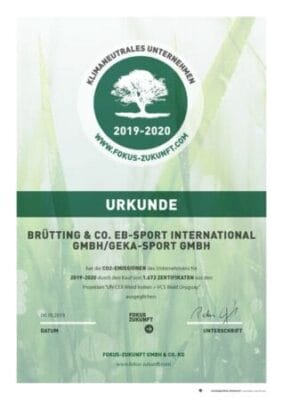 Brütting und Geka Sport sind klimaneutral