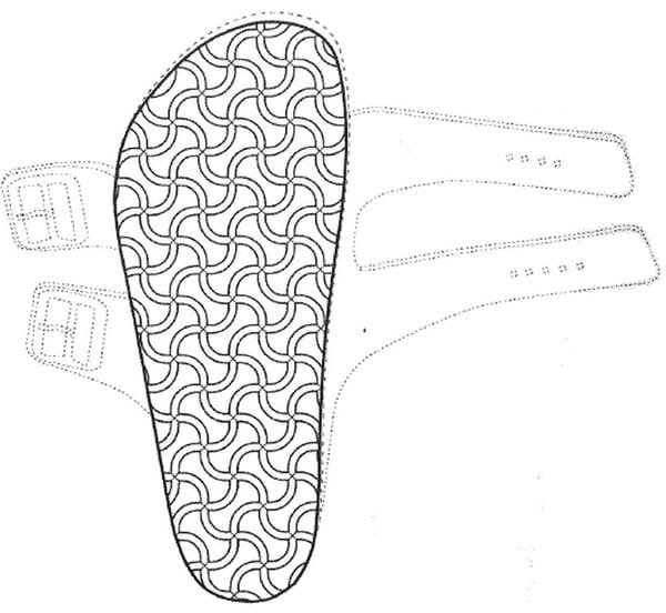 Dieses Sohlendesign wollte Birkenstock als Geschmacksmuster eintragen lassen.