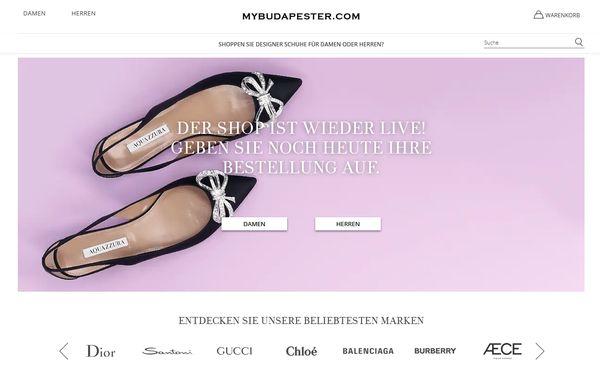 Der Online-Shop Mybudapester ist wieder online.