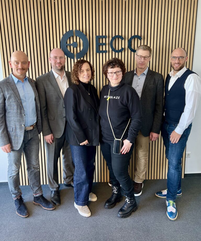 Die ECC-Geschäftsführung mit dem neuen Beirat (von links): Stefan Nicolai, Torben Schütz, Jutta Brauner, Biljana Akik, Fritz Haubrich und Thorsten Fritsch