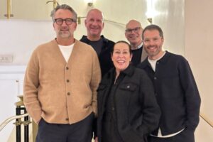Das neue German-Fashion-Präsidium (von links): Marco Lanowy (Alberto), Klaus Berthold (HB Protective Wear) , Martina Buckenmaier (Riani) , Gerd Oliver Seidensticker (Seidensticker Gruppe) und Justus Lebek ( Lebek International Fashion ). Nicht auf dem Foto: Frederick Westermann (Roy Robson)