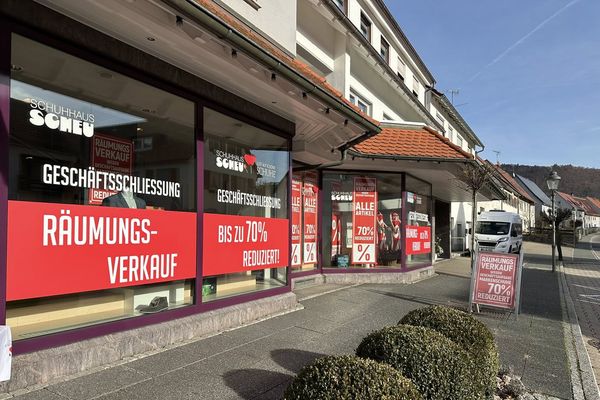 Räumungsverkauf beim Schuhhaus Scheu in Burladingen