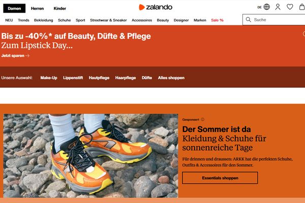 Zalando bleibt Markführer im Schweizer Fashion-Onlinehandel (Foto: Screenshot)
