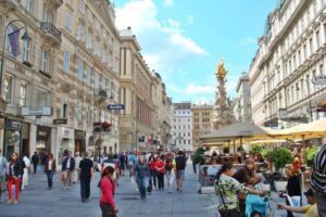 Eine der wichtigsten Einkaufsstraßen in Österreich: der Graben in Wien.