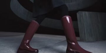 Modell aus der neuen Rains-Kollektion